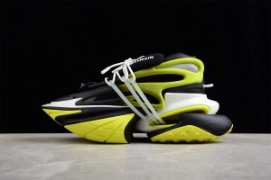 Balmain Unicorn low-top trainers in neoprene and leather - Yelllow