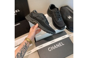 Chanel Runner CC Logo Suede Triple Black Sneaker