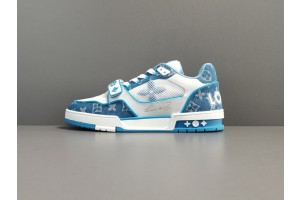 LV Trainer Denim Blue White