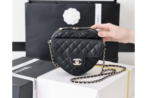 Chanel Heart Bag Lambskin&Gold Tone Metal In Purple