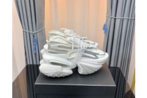 Balmain Neoprene and leather Unicorn low-top sneakers - White Grey BLNLU-002