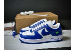 Louis Vuitton Nike Air Force 1 Low By Virgil Abloh White Blue