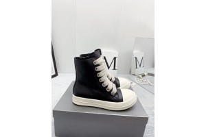 Rick Owens Leather High Top Sneakers