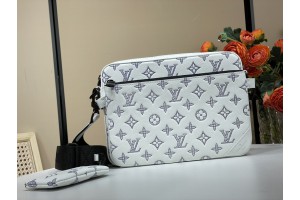 Louis Vuitton Monogram Shadow Trio Messenger White Bag