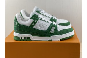 LV Trainer Sneaker Green Denim Monogram