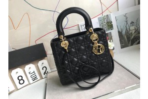Dior Lady Dior Lambskin Bag Black