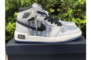Custom Dior x Air Jordan 1 Gray Black  CN8607 002 