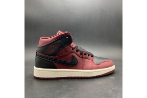 Air Jordan 1 Retro Mid Team Red Black - 554724-601