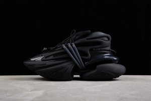 Balmain Leather Unicorn low-top sneakers - Black