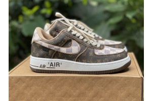 LV x Nike Air Force 1 Low Monogram Brown Damier Azur
