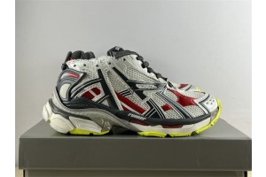 Balenciaga Runner Sneaker in black, white, red and neon yellow mesh and nylon