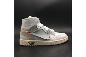 OFF WHITE x Air Jordan 1 Retro High White - AQ0818-100