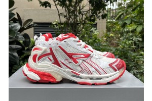 Balenciaga Runner Sneaker in white and red mesh and nylon