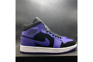 Air Jordan 1 Mid Black Dark Concord - 554724-051