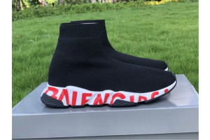 Balenciaga Graffiti Speed Sneaker Black/White-Red 517319-W07U0-1015