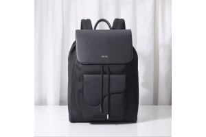 Christian Dior Saddle BackPack - Black Grained Calfskin