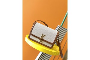 YSL Solferino Box In Brown/White