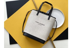 YSL Teddy Bandana Linen Canvas Shopping Bag