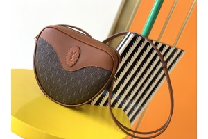YSL Le Monogramme Cœur Bag In Canvas And Smooth Leather Chestnut