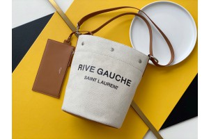 YSL Linen Bucket Shopping Bag