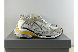 Balenciaga Runner Sneaker in grey, white, black and yellow nylon and suede-like fabric