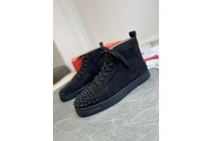 Christian Louboutin Louis Spikes High Top Sneaker Black CLHT-017