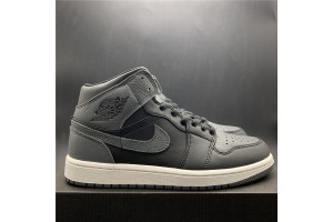 Air Jordan 1 Retro Mid Black Dark Grey - 554724-041