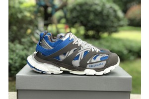 Balenciaga Track Sneaker LED in white, brown, light grey and blue mesh and nylon