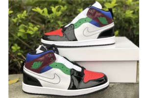Air Jordan 1 Mid SE Black White Multi-Color (W) - DB5454-001
