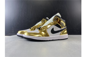Jordan 1 Mid Metallic Gold Black White DC1419-700