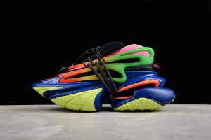 Balmain Multicolor neoprene and leather Unicorn low-top sneakers