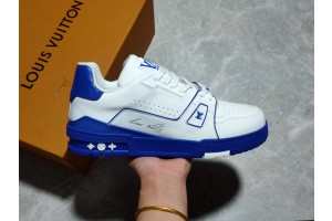 Louis Vuitton Trainer White Blue Signature 1A8SJV