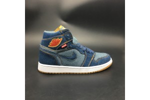 Levis x Air Jordan 1 Retro Blue Denim Jeans  A02571-401