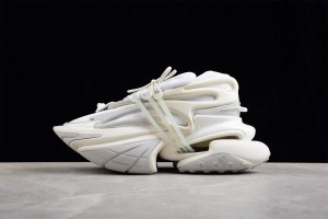 Balmain Neoprene and leather Unicorn low-top sneakers - White