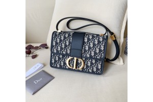 Christian Dior 30 MONTAIGNE BAG Blue Dior Oblique Jacquard