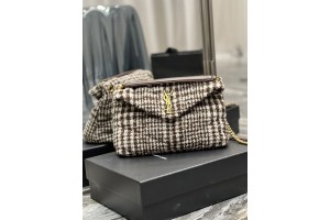 YSL Loulou Puffer Tweed Crossbody Bag