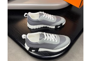 Hermes Bouncing Low-Top Casual Shoes Men's Grey and White